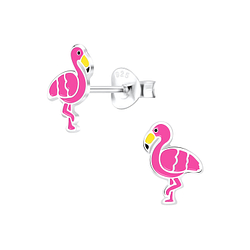 Wholesale Sterling Silver Flamingo Ear Studs - JD3992