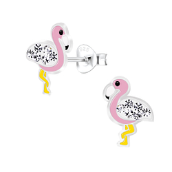 Wholesale Sterling Silver Flamingo Ear Studs - JD7230