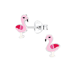 Wholesale Sterling Silver Flamingo Ear Studs - JD6872