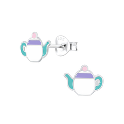 Wholesale Sterling Silver Teapot Ear Studs - JD7519