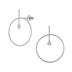 Wholesale Sterling Silver Geometric Ear Studs - JD4332