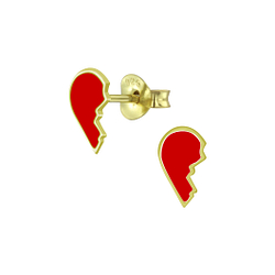 Wholesale Sterling Silver Broken Heart Ear Studs - JD5750