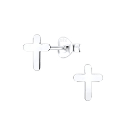 Wholesale Sterling Silver Cross Ear Studs - JD1079