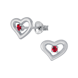 Wholesale Sterling Silver Heart Ear Studs - JD4042