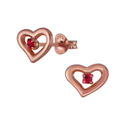 Wholesale Sterling Silver Heart Stud Earring - JD4043