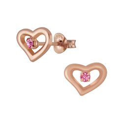 Wholesale Sterling Silver Heart Stud Earring - JD4043