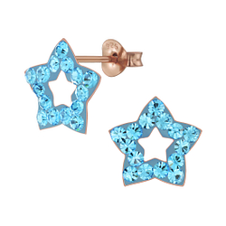 Wholesale Sterling Silver Star Crystal Ear Studs - JD6434