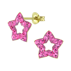 Wholesale Sterling Silver Star Crystal Ear Studs - JD6176