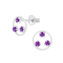 Wholesale Sterling Silver Crystal Ear Studs - JD5069