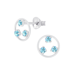 Wholesale Sterling Silver Crystal Ear Studs - JD5069