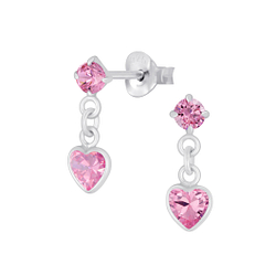 Wholesale Sterling Silver Heart Drop Earrings - JD2645