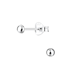 Wholesale Sterling Silver 3mm Half Ball Ear Studs - JD1155