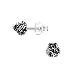 Wholesale 5mm Sterling Silver Knot Ear Studs - JD1124