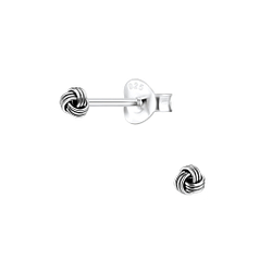 Wholesale 3mm Sterling Silver Knot Ear Studs - JD1179