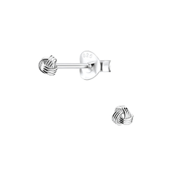 Wholesale 3mm Sterling Silver Knot Ear Studs - JD1178