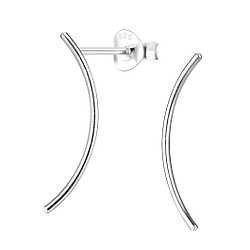Wholesale Sterling Silver Curved Bar Ear Studs - JD1242