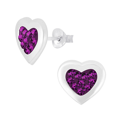 Wholesale Sterling Silver Heart Ear Studs - JD5341