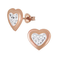 Wholesale Sterling Silver Heart Ear Studs - JD5487