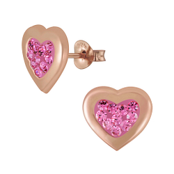 Wholesale Sterling Silver Heart Ear Studs - JD5487