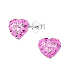 Wholesale Sterling Silver Heart Ear Studs - JD7304