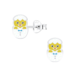 Wholesale Sterling Silver Hatching Egg Ear Studs - JD7293