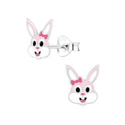Wholesale Sterling Silver Bunny Ear Studs - JD7284