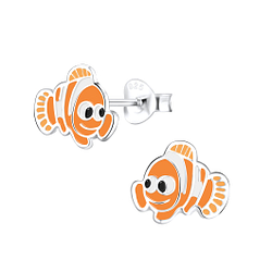 Wholesale Sterling Silver Clown Fish Ear Studs - JD6988