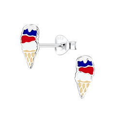 Wholesale Sterling Silver USA Ice Cream Ear Studs - JD10208