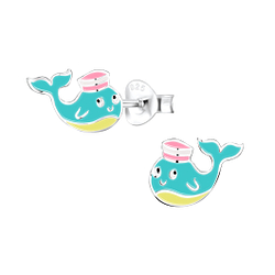 Wholesale Sterling Silver Whale Ear Studs - JD8003