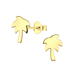 Wholesale Sterling Silver Palm Tree Ear Studs - JD8741