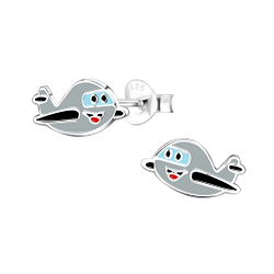 Wholesale Sterling Silver Airplane Ear Studs - JD8024