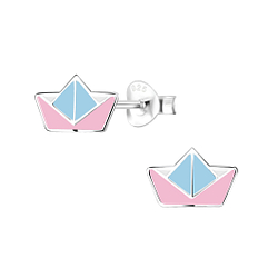 Wholesale Sterling Silver Origami Boat Ear Studs - JD8028