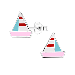 Wholesale Sterling Silver Sailboat Ear Studs - JD8031