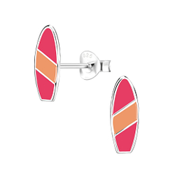 Wholesale Sterling Silver Surfboard Ear Studs - JD8038