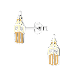 Wholesale Sterling Silver Big Ben Ear Studs - JD8079