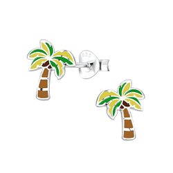 Wholesale Sterling Silver Coconut Tree Ear Studs - JD8046