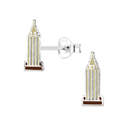 Wholesale Sterling Silver Empire State Building Ear Studs - JD8080