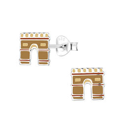 Wholesale Sterling Silver Arc de Triomphe Ear Studs - JD8081