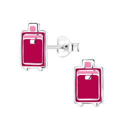 Wholesale Sterling Silver Suitcase Ear Studs - JD8060