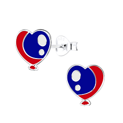 Wholesale Sterling Silver USA Heart Ear Studs - JD10212