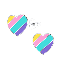 Wholesale Sterling Silver Heart Ear Studs - JD9014