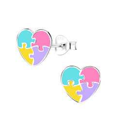 Wholesale Sterling Silver Heart Ear Studs - JD9028