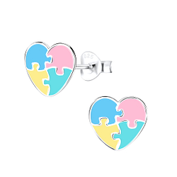 Wholesale Sterling Silver Heart Ear Studs - JD9808