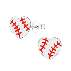 Wholesale Sterling Silver Baseball Ear Studs - JD9059