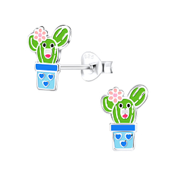 Wholesale Sterling Silver Cactus Ear Studs - JD9071