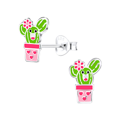 Wholesale Sterling Silver Cactus Ear Studs - JD9072
