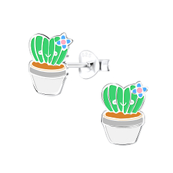 Wholesale Sterling Silver Cactus Ear Studs - JD9074
