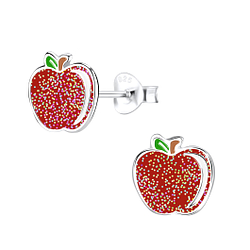 Wholesale Sterling Silver Apple Ear Studs - JD9119