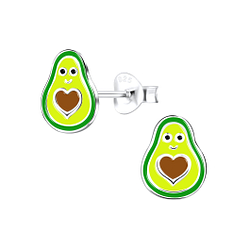 Wholesale Sterling Silver Avocado Ear Studs - JD9316