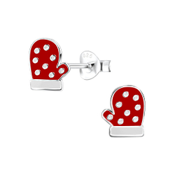 Wholesale Sterling Silver Christmas Glove Ear Studs - JD8431